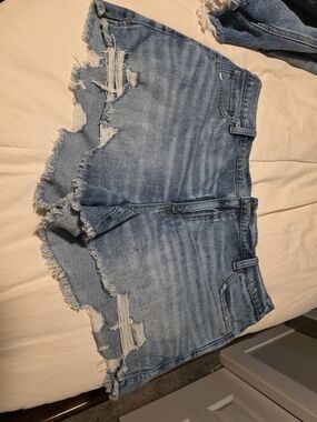 Aerie Light Blue Distressed Denim Jean Shorts